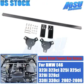 Fzg004-bk Aosuracing For Bmw E46 3 Series 325i 328i 330i/ci 2002-06 Front Upper Strut Tower Bar Brace