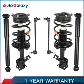 M080041x6-b4 Autogalaxy Set 6 Front Strut Coil Spring And Sway Bar End Links For 2007-2012 Nissan Sentra