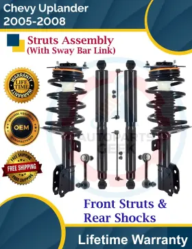 1331818 Fcs Front Strut And Rear Shock With Sway Bar Links For 2005-2008 Chevy Uplander 9yr Warr