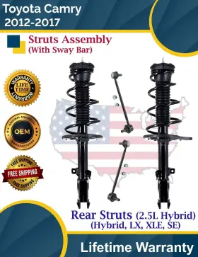 2333376l Fcs Oe Rear Struts With Sway Bar For 2012-2017 Toyota Camry 2.5l Hybrid Lifetime Warran