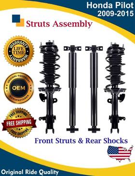 Fcs Auto Parts 1333443l New Oe Front Struts And Rear Shock For 2009-2015 Honda Pilot Lifetime Warranty