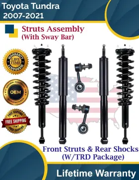 1345978l Fcs Auto Parts Front Strut And Rear Shock With Sway Bar For Toyota Tundra 2007-2021 Trd Lifetime W