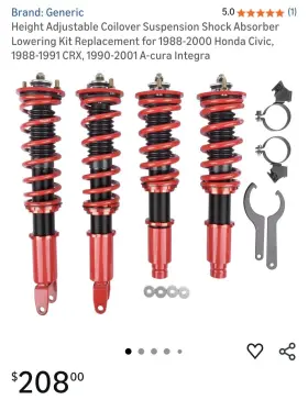 50702p143017c5-1 Fitmotor Kit 4 Front Rear Full Coilovers For 88-91 Honda Civic Crx 90-93 Acura Integra