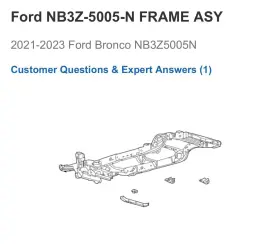 Nb3z5005n Ford 2021 2022 2023 Branco Outer Banks 2.3 Frame Assembly Rail