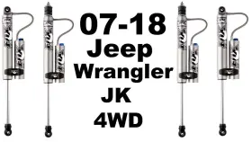 985-26-015 Fox Racing 2.0 Perf Series Reservoir Adj Front Rear Shocks For 07-2018 Wrangler Jk 4wd
