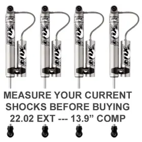 985-24-051 Fox Shocks 4 Front Dual Shock Hoop 2.0 Reservoir 01-10 Gm 2500 3500hd E 22 C 14