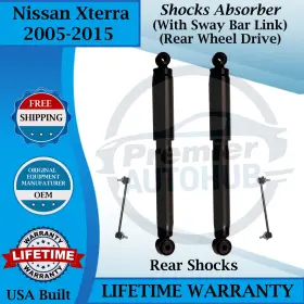 69594 Gabriel Oem Rear Shocks With Sway Bar Links For 2005-2015 Nissan Xterra 2wd 9yr War