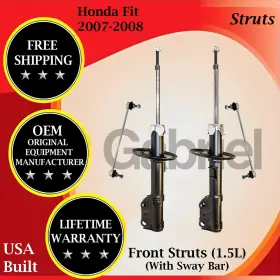 G52282 Gabriel Oem Front Struts With Sway Bar For 2007-2008 Honda Fit Lifetime Warranty