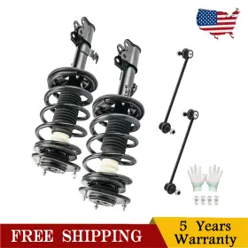 4saa23e Kac 4pcs Front Complete Struts And Sway Bar Links For 2003-2008 Toyota Corolla 1.8l