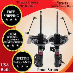 3340248 Kyb Oem Front Struts With Sway Bar For 2018-2022 Toyota Camry Lifetime Warranty