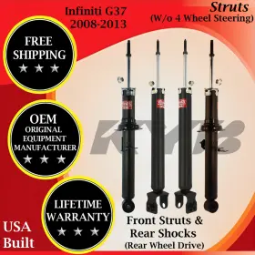 340092 Kyb Oem Front Struts And Rear Shocks For 2008-2013 Infiniti G37 2wd Lifetime Warr