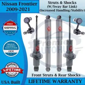 5550011 Kyb Oem Front Strut And Rear Shock With Sway Bar Links For 2009-2021 Nissan Frontier