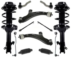 193286 Mac Auto Parts Front Complete Struts Lower Control Arms Tie Rods For 2018-2019 Subaru Legacy