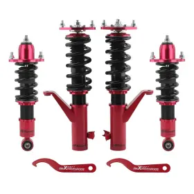 3002912749 Maxpeedingrods Honda Civic 2001 2002 2003 2004 2005 Adjustbale Height Shock Strut Red Coilovers