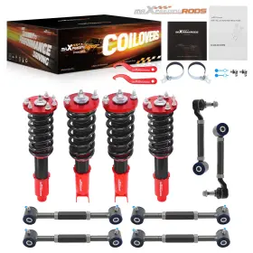 C5vyuk Maxpeedingrods Coilovers And Adjustable Rear Camber Arm Toe For Honda Accord 2008-2012