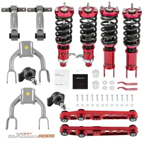 Ezr4ul Maxpeedingrods Adj. Damper Coilovers And Rear Lower Control Arm Kit For Honda Civic 1992-1995