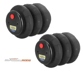 Xd54w0 Maxpeedingrods 2x Air Ride Triple Bellow Bag Standard 2600 Lb 1/2 Inch Npt Compressor Kit
