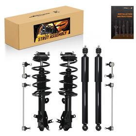 Maxpeedingrods Xt9vwa 8xfront Struts Rear Shocks Sway Bars For Honda Civic 2013-2015 With Coil Spring New