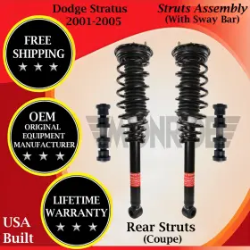 171313 Monroe Oem Rear Struts With Sway Bar For 2001-2005 Dodge Stratus Coupe 10 Yr Warr