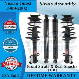 Monroe 171569 171568 37098 Oem Front Struts And Rear Shocks 1999-2002 Nissan Quest Lifetime Warranty