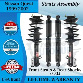 171568 Monroe 171569 37098 Oem Front Struts And Rear Shocks 1999-2002 Nissan Quest Lifetime Warranty