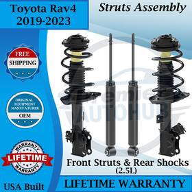 Monroe 173167 173166 37418 Oem Front Struts And Rear Shocks For 2019-2023 Toyota Rav4 2.5l 9yr Warran