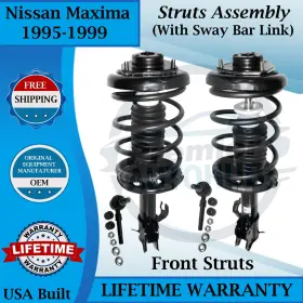 271683 Monroe Oem Front Struts With Sway Bar Links For 1995-1999 Nissan Maxima 9yr Warran