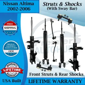 71426 Monroe 71427 Oem Front Struts And Rear Shocks With Sway Bar Links 2002-2006 Nissan Altima