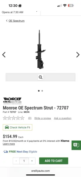 72707 Monroe Oespectrum Strut