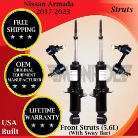 73048 Monroe Oem Front Struts With Sway Bar For 2017-2023 Nissan Armada Lifetime Warran