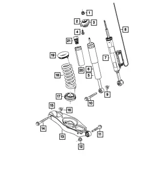 68616170aa Mopar Genuine Suspension Shock Absorber Right 68616170aa Mopar Genuine Suspension Shock Absorber Right