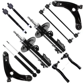 Moto840795s01 Motomasterspro For 2006-2015 Toyota Yaris Front Rear Struts Shocks Control Arm Tie Rod Sway Bar