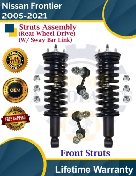 710375 Prt New Oe Front Strut With Sway Bar Links For 2005-2021 Nissan Frontier 2wd 9yr Warra