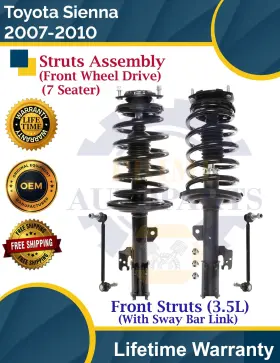 814386 Prt New Oe Front Strut With Sway Bar Links For 2007-2010 Toyota Sienna 7 Seater 2wd