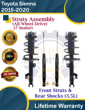 920407 Prt Front Struts And Rear Shocks For 2015-2020 Toyota Sienna 7 Seater 4x4 9yr Warranty