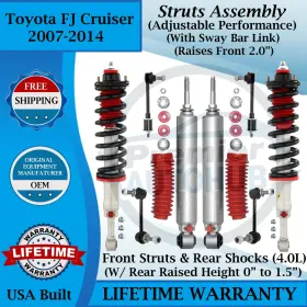 Rs999913 Rancho Oem Front Strut And Rear Shock With Sway Bar Links 2007-2014 Toyota Fj Cruiser