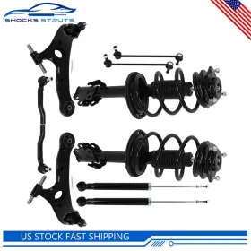 Ss4645342 Shocksstruts 10pcs Front Struts And Control Arms Rear Shocks Tierod For 2011-2014 Toyota Sienna