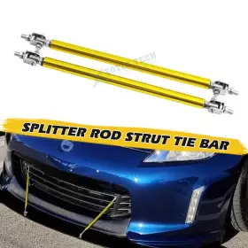 Th161gd Xotic Tech #th161gd Universal Gold Adjustable 6ftft-9ftft Front Bumper Lip Strut Rod Tie Bar Stabilizer