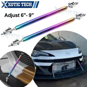 Th161neo Xotic Tech Adjustable 6ftft-9ftft Bumper Lip Splitter Strut Rod Tie Bar For Honda Toyota Tesla