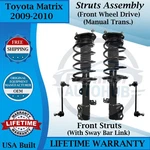 Monroe Oem Front Struts W/ Sway Bar For 2009-2010 Toyota Matrix 2WD Lifetime New. Price: $263.83.