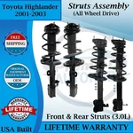 Monroe Oem Front & Rear Struts For 2001-2003 Toyota Highlander 4X4 9YR Warranty New. Price: $481.76.