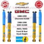 Bilstein B6 4600 Front Rear Shocks Set For 88-99 Chevy / 88-98 Gmc K1500 4WD Rwd New. Price: $363.24.