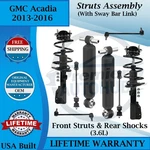 Monroe Oem Front Struts & Rear Shocks W/ Sway Bar For 2013-2016 Gmc Acadia New. Price: $479.47.