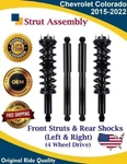 Oe Front Strut & Rear Shocks For 2015-2022 Chevy Colorado 4WD Lifetime Warr New. Price: $325.92.