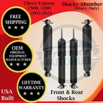 Monroe Front & Rear Shocks For 2003-2024 Chevy Express 2500/3500 Hd 9YR Warranty New. Price: $177.80.