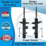 Monroe Oem Front Strut W/sway Bar Links For 2018-2022 Honda Accord 9YR Warranty New. Price: $205.04.