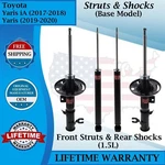 Kyb Oem Front Struts & Rear Shocks For 2017-2020 Toyota Yaris Ia 1.5L Base New. Price: $439.99.