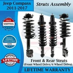Kyb Original Front & Rear Struts For 2011-2017 Jeep Compass 2WD/4WD Lifetime War New. Price: $809.50.