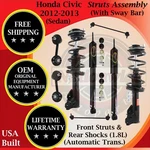 Monroe Oem Front Struts & Rear Shocks W/ Sway Bar For 2012-2013 Honda Civic New. Price: $523.48.