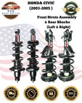 Fcs High Quality Oe Front & Rear Struts For Honda Civic (2003-2005) New. Price: $512.14.